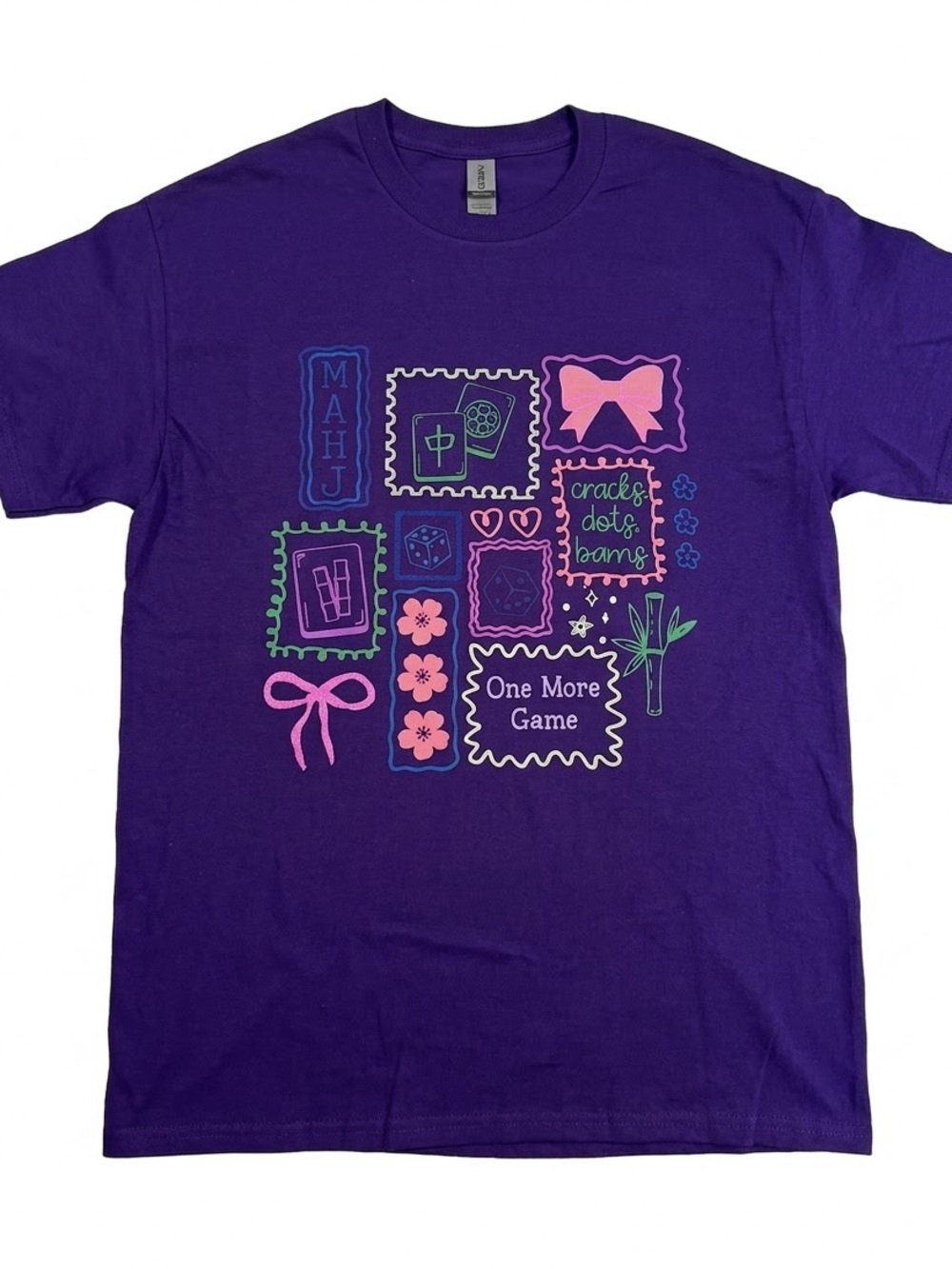Purple Mahjong Graphic Tee - One More Game